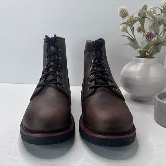 Chippewa Classic 2.0 Wood 6" Leather Work Boots Brown Men's 10.5EE Vibram Sole - Picture 2 of 9